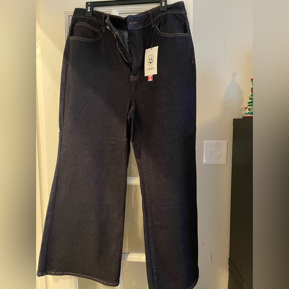 Cider Women's Dark Blue Flare Jeans